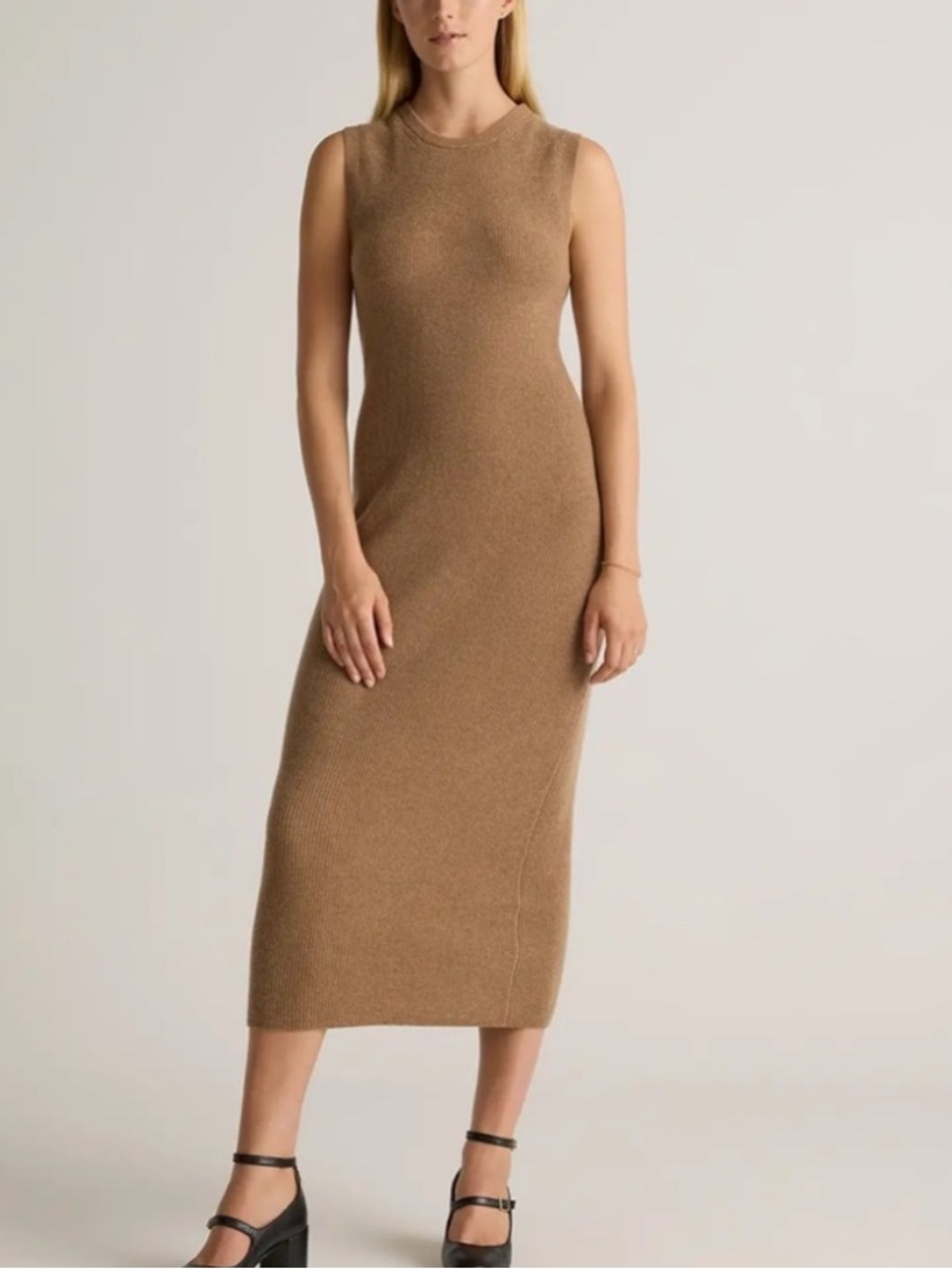 NWT Quince Mongolian Cashmere Sleeveless Midi Sweater Dress Sz M